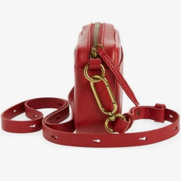 Madewell Red Leather Crossbody Bag with Adjustable Strap - Picture 3 of 8